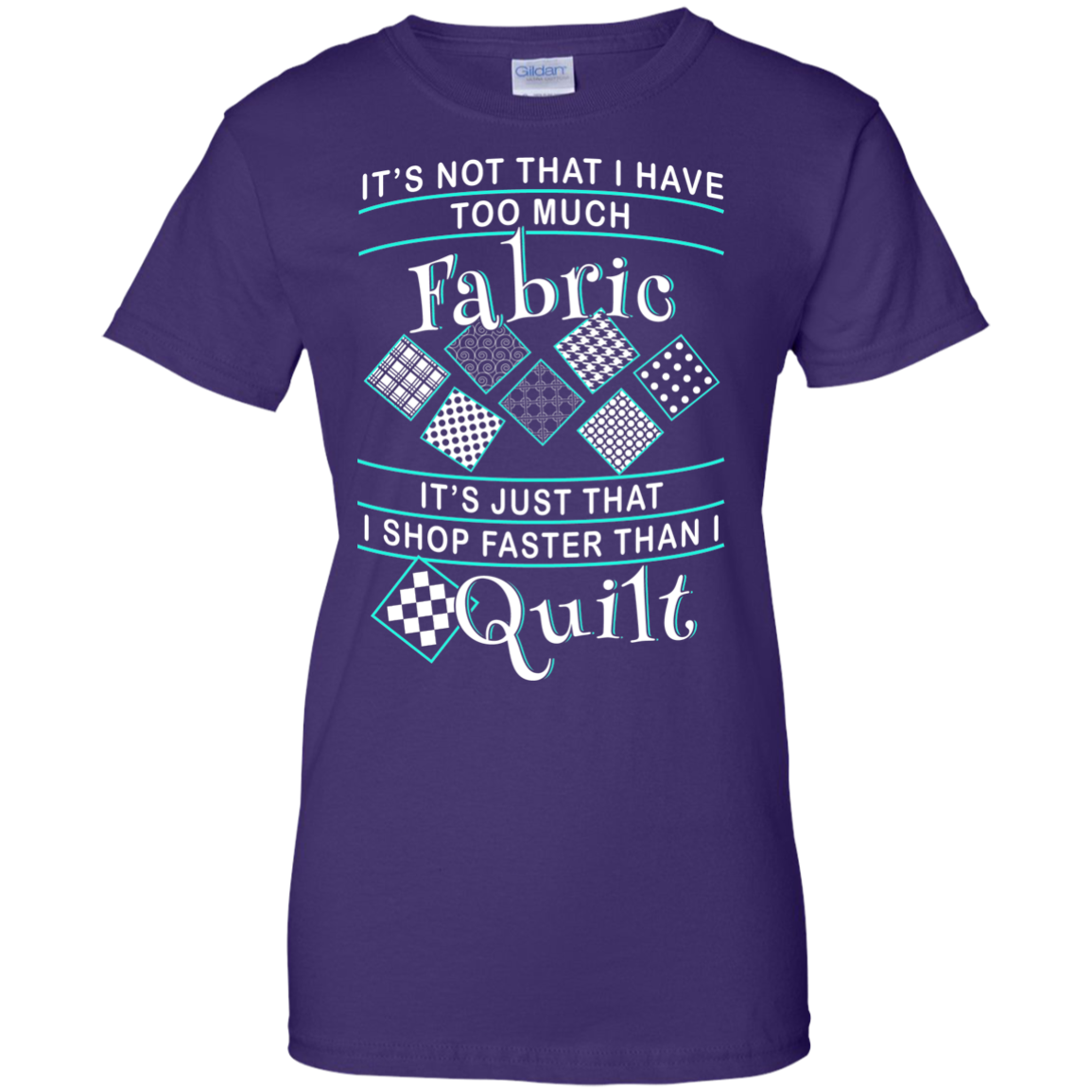 I Shop Faster than I Quilt Ladies Custom 100% Cotton T-Shirt - Crafter4Life - 9