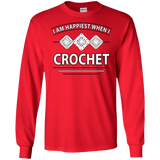 I Am Happiest When I Crochet Long Sleeve Ultra Cotton T-shirt - Crafter4Life - 8