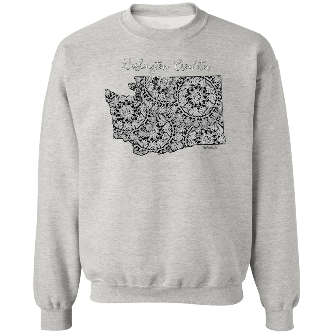 Washington Crocheter Crewneck Pullover Sweatshirt