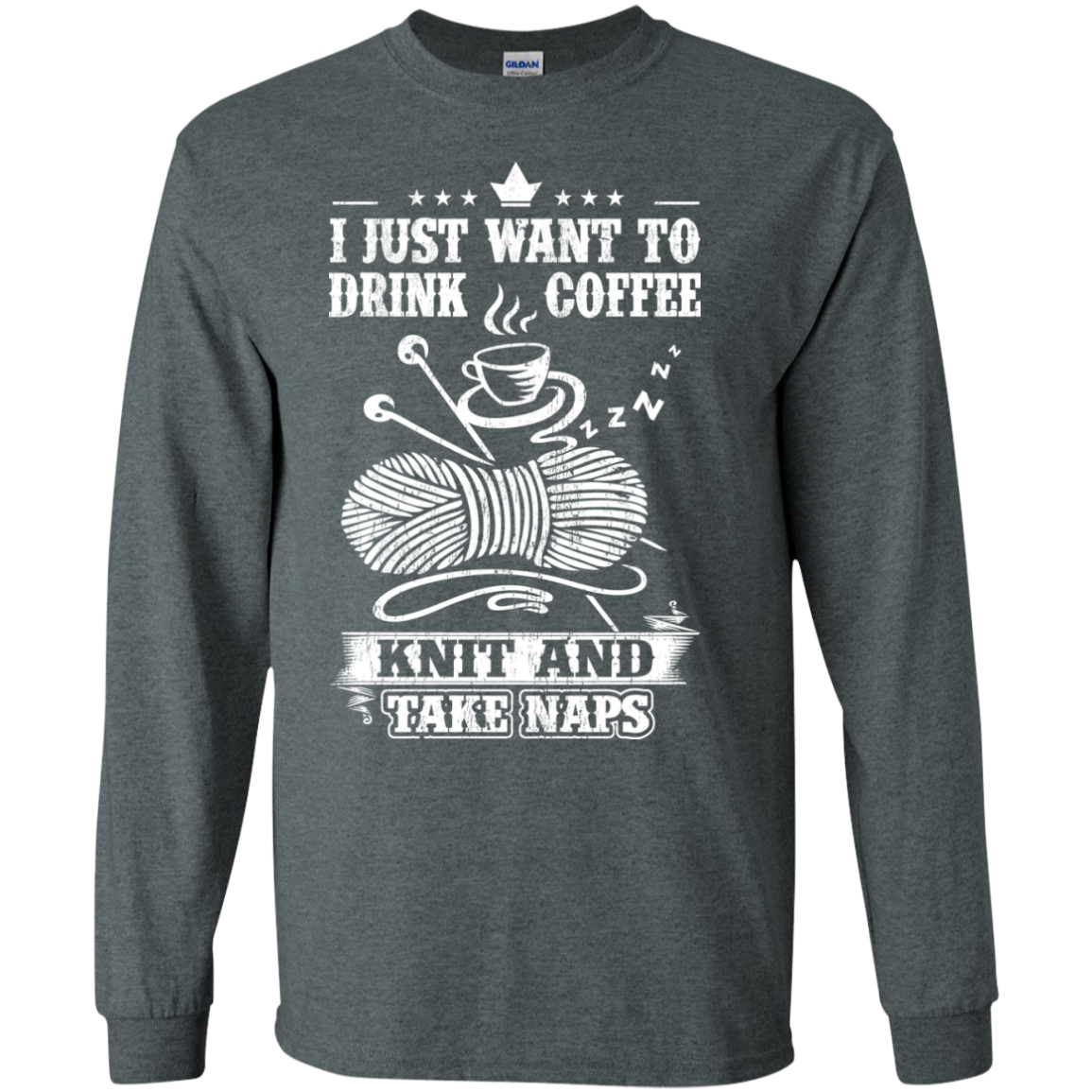 Coffee-Knit-Nap Long Sleeve Ultra Cotton T-Shirt - Crafter4Life - 7