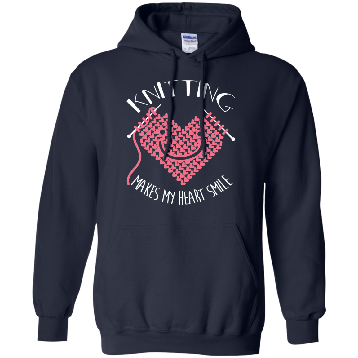 Knitting Makes My Heart Smile Pullover Hoodie