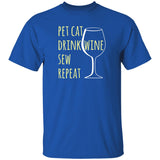 Pet Cat-Drink Wine-Sew T-Shirt