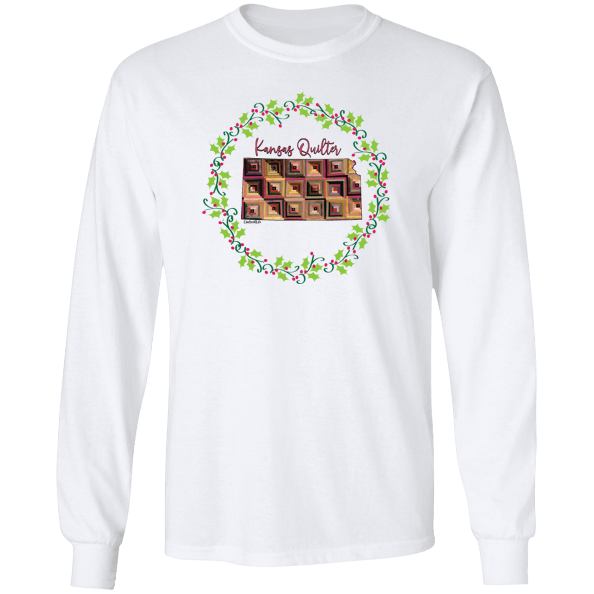 Kansas Quilter Christmas LS Ultra Cotton T-Shirt