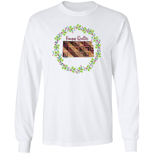 Kansas Quilter Christmas LS Ultra Cotton T-Shirt