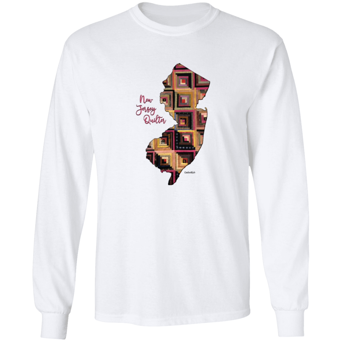 New Jersey Quilter Long Sleeve T-Shirt, Gift for Quilting Friends and Family