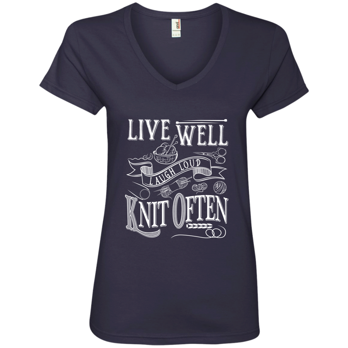 Knit Often Ladies V-Neck T-Shirt