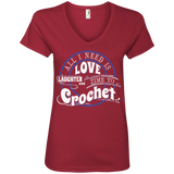 Time to Crochet Ladies V-Neck Tee - Crafter4Life - 5