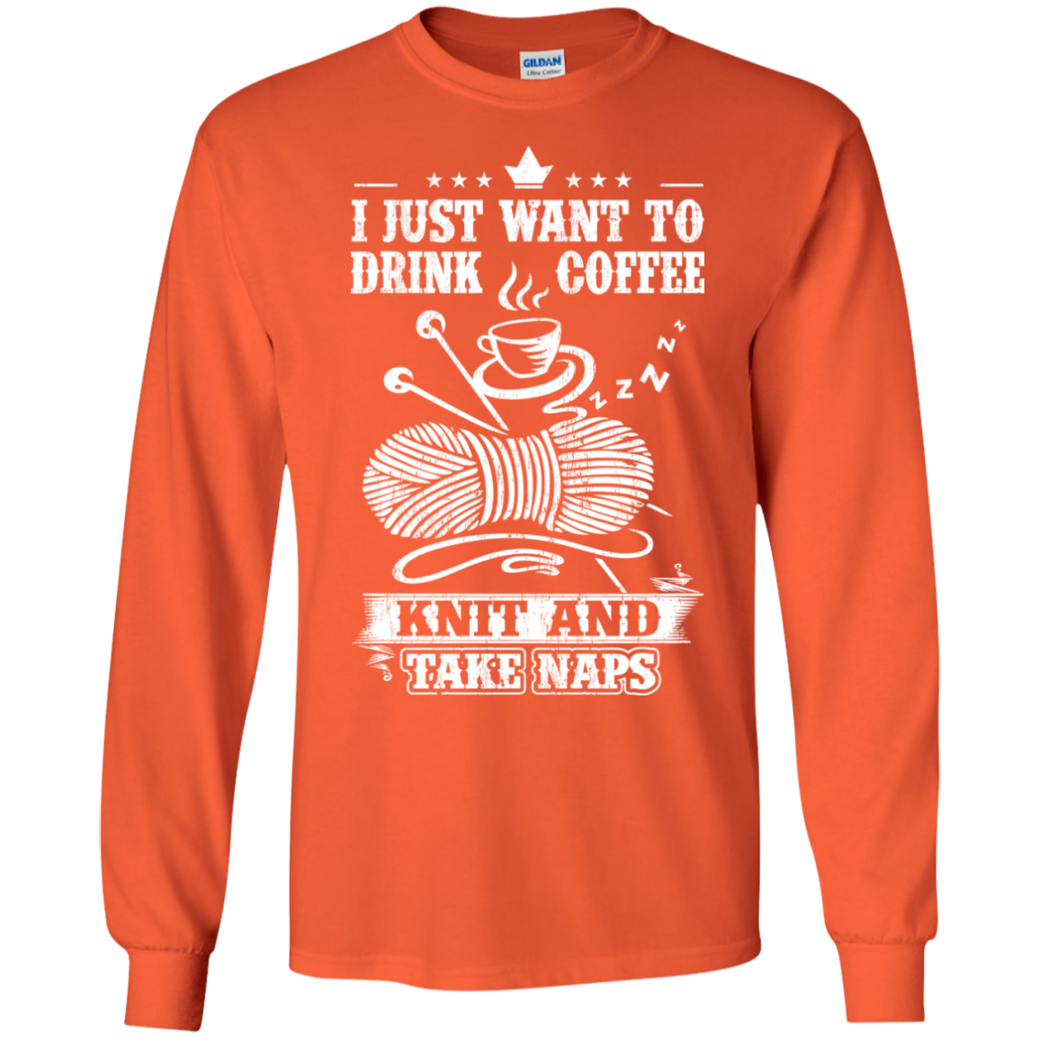 Coffee-Knit-Nap Long Sleeve Ultra Cotton T-Shirt - Crafter4Life - 4
