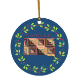 South Dakota Quilter Christmas Circle Ornament