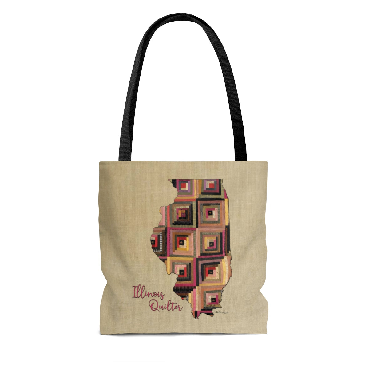 Illinois Quilter Cloth Tote Bag