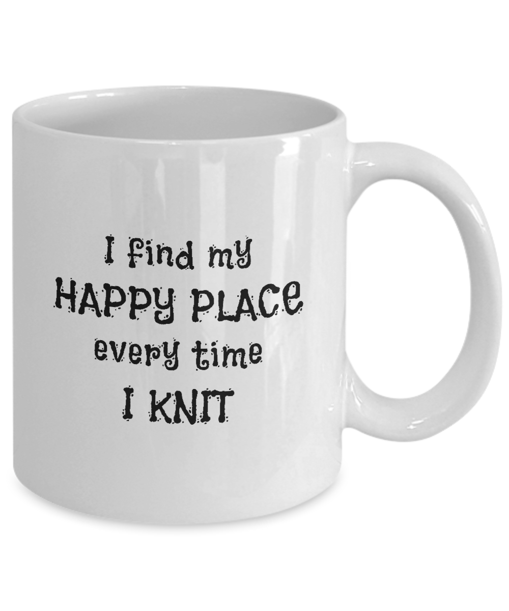 I Find My Happy Place Every Time I Knit - Mugs