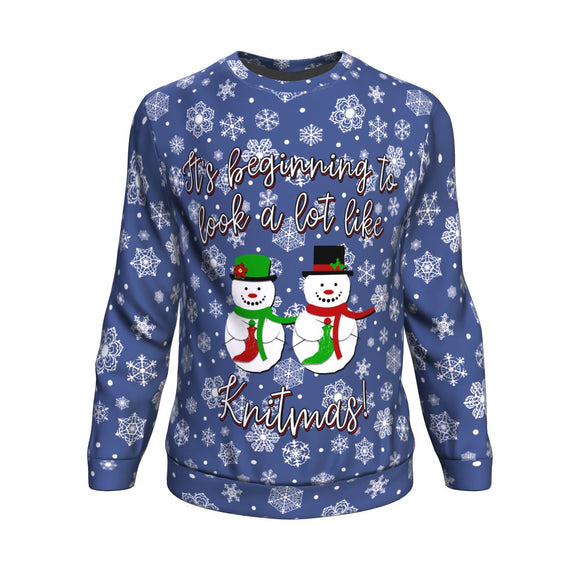 Knitting Snow Couple Sweatshirt - Christmas Sweater