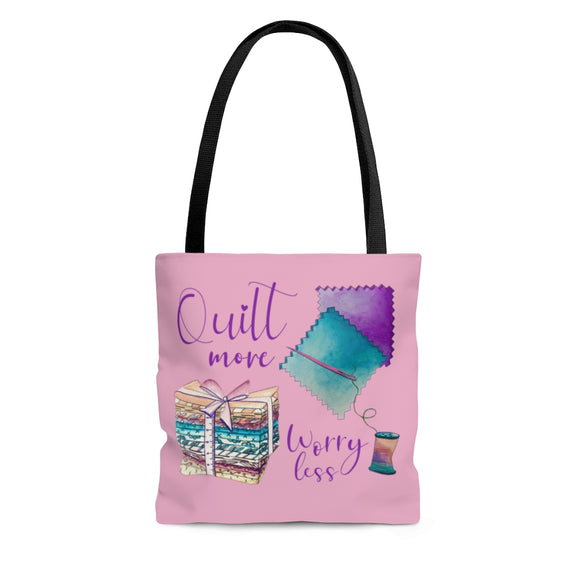 Quilt More, Worry Less - Cloth Tote Bag